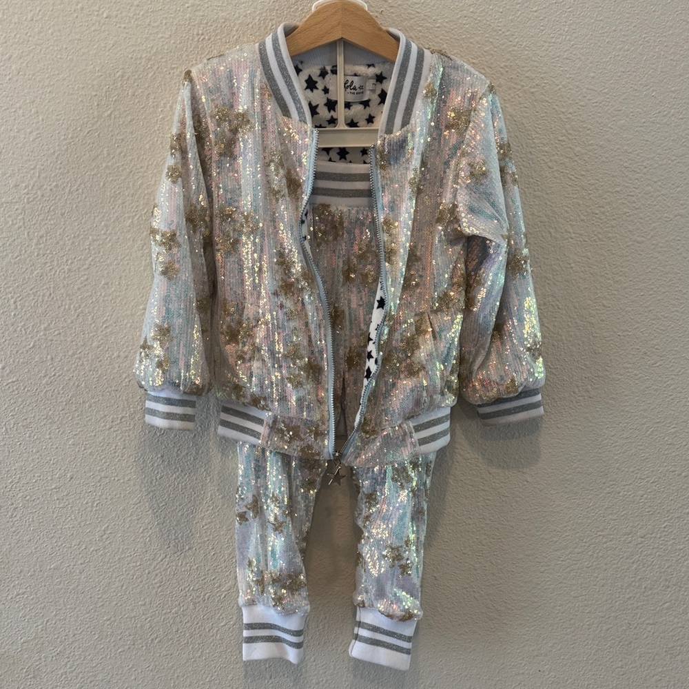 Lola + The Boys Starry Fleece Jacket and Pants set - Picture 5 of 5